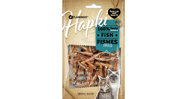 Flamingo Hapki сушени рибки за котки 50 гр Flamingo Hapki сушени рибки за котки 50 гр