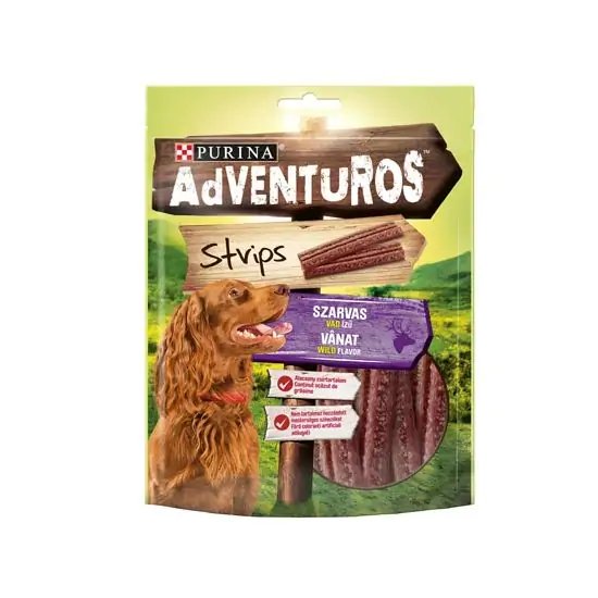 Adventuros лентички с еленско месо 90 гр Adventuros лентички с еленско месо 90 гр