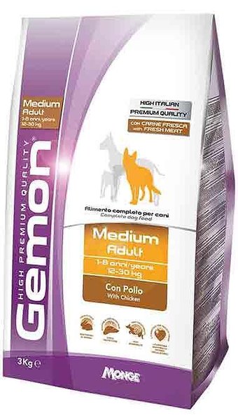 Gemon Medium Adult with Chicken суха храна с пиле и ориз за израснали кучета от средни породи 15 кг